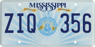 MS license plate ZIQ356