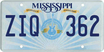 MS license plate ZIQ362