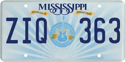 MS license plate ZIQ363