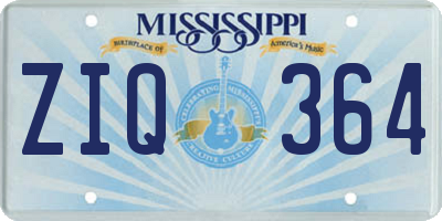 MS license plate ZIQ364
