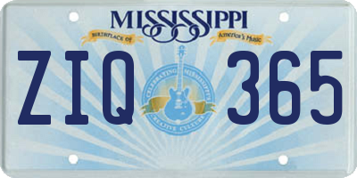 MS license plate ZIQ365