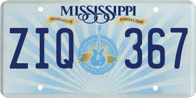 MS license plate ZIQ367