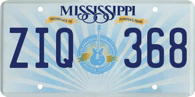 MS license plate ZIQ368