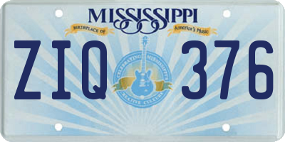 MS license plate ZIQ376
