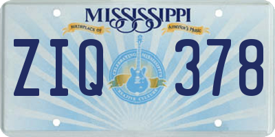 MS license plate ZIQ378