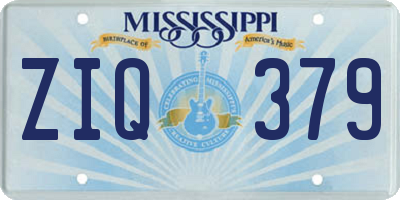 MS license plate ZIQ379