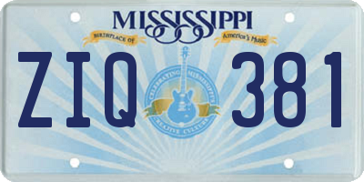 MS license plate ZIQ381