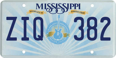 MS license plate ZIQ382