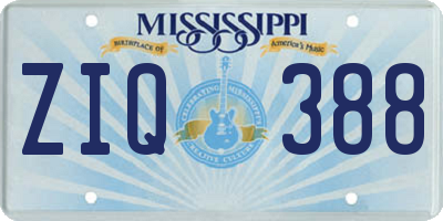 MS license plate ZIQ388