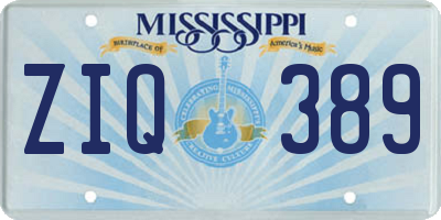 MS license plate ZIQ389