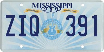 MS license plate ZIQ391