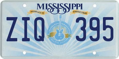 MS license plate ZIQ395