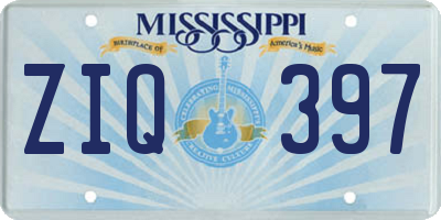 MS license plate ZIQ397