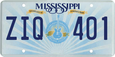 MS license plate ZIQ401