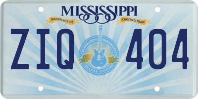 MS license plate ZIQ404