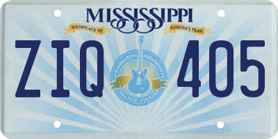 MS license plate ZIQ405