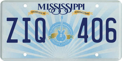 MS license plate ZIQ406