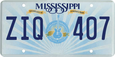 MS license plate ZIQ407