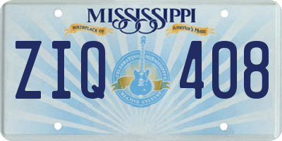 MS license plate ZIQ408