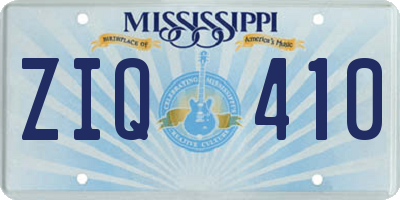 MS license plate ZIQ410