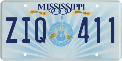MS license plate ZIQ411