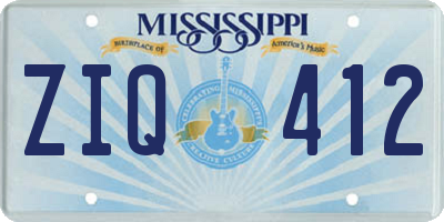 MS license plate ZIQ412