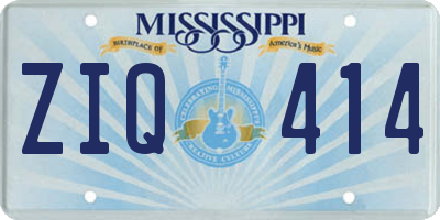 MS license plate ZIQ414