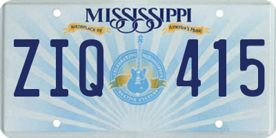 MS license plate ZIQ415