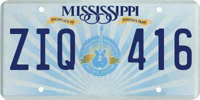 MS license plate ZIQ416
