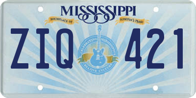 MS license plate ZIQ421