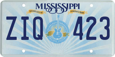 MS license plate ZIQ423