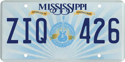 MS license plate ZIQ426
