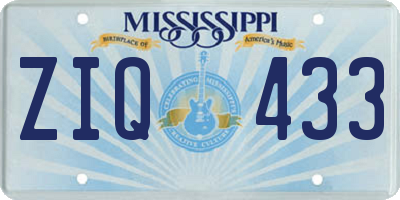 MS license plate ZIQ433