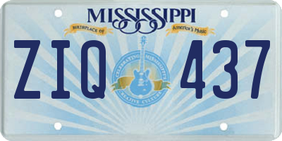 MS license plate ZIQ437
