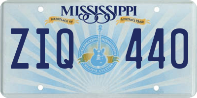 MS license plate ZIQ440