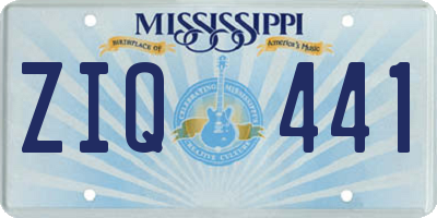 MS license plate ZIQ441