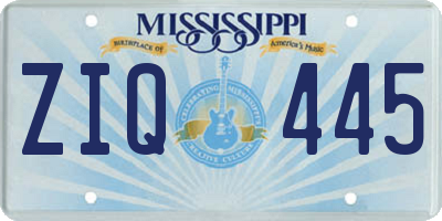 MS license plate ZIQ445