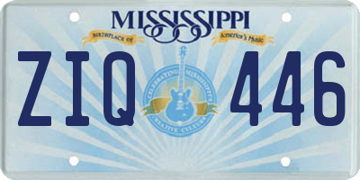 MS license plate ZIQ446