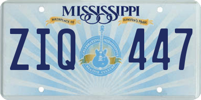 MS license plate ZIQ447