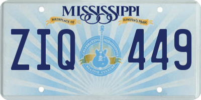 MS license plate ZIQ449
