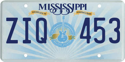 MS license plate ZIQ453