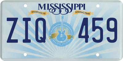 MS license plate ZIQ459