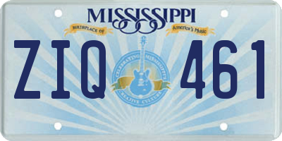MS license plate ZIQ461