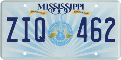 MS license plate ZIQ462