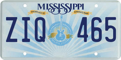 MS license plate ZIQ465