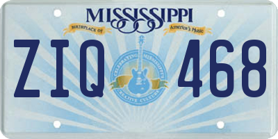 MS license plate ZIQ468