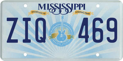 MS license plate ZIQ469