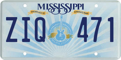 MS license plate ZIQ471