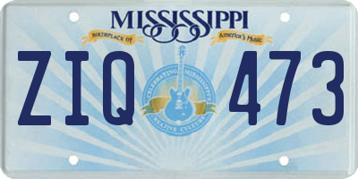 MS license plate ZIQ473