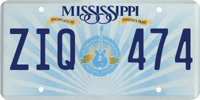 MS license plate ZIQ474